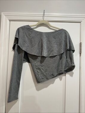 Jeeria Silver Shimmery One-Shoulder Top